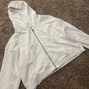 Anerican eagle white cropped zip up